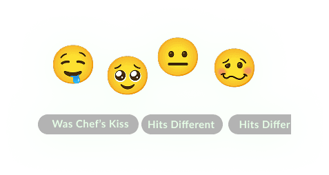 Community sharing interface with sentiments and meal photos